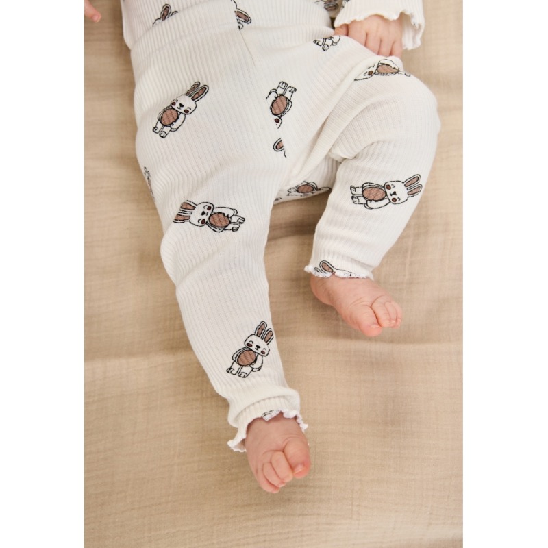 THE NEW Pippa Rib Leggings Cloud Dancer - Afbeelding 3