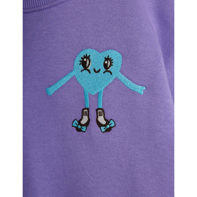 Mini Rodini Heart in shoes sweatshirt purple - Afbeelding 3