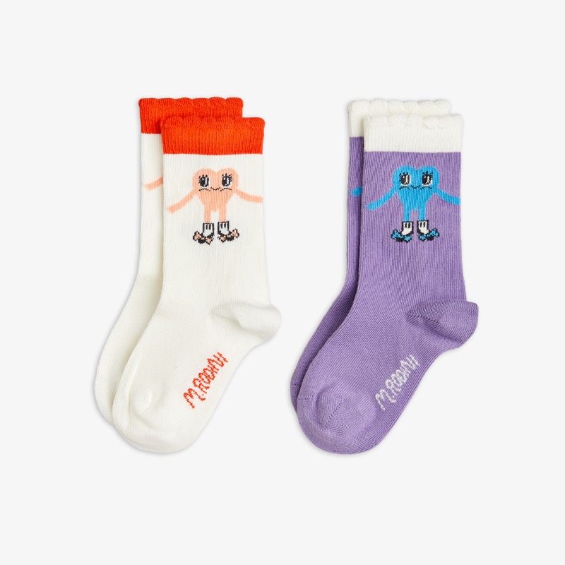 Mini Rodini Heart in shoes 2-pack socks - Afbeelding 2