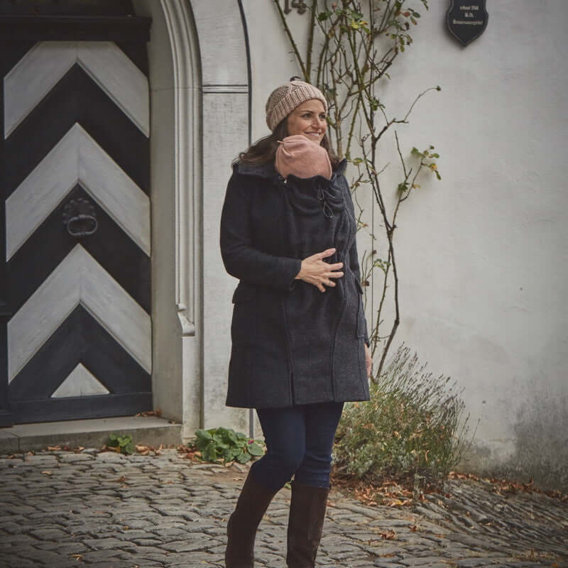 Mamalila Hooded Baby Draagmantel Vienna - Anthracite - Afbeelding 4