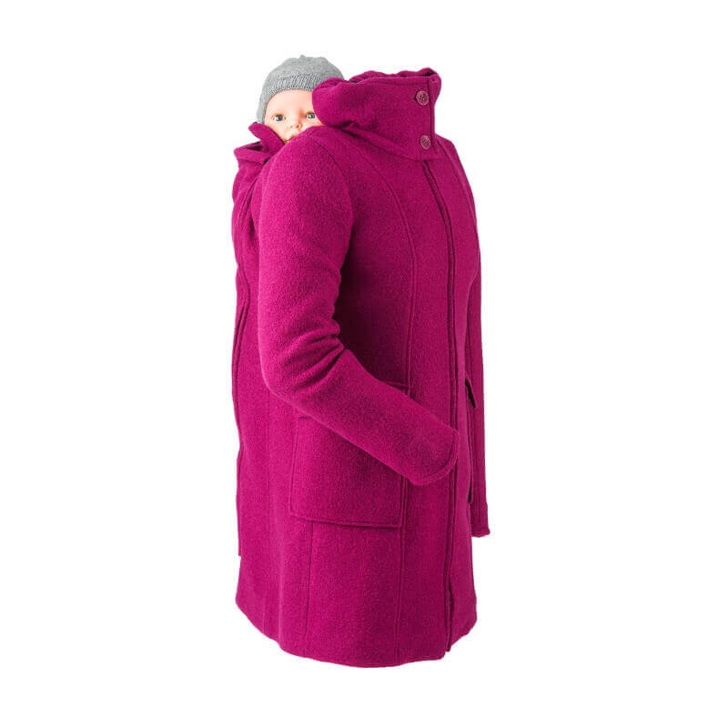 Mamalila Hooded Baby Draagmantel Vienna - Berry - Afbeelding 7