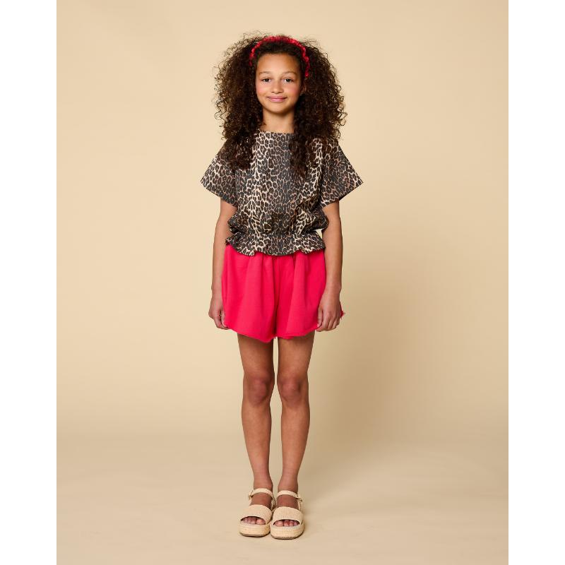 Petit Blush Blouse Elastic Waist Leopard AOP - Afbeelding 3