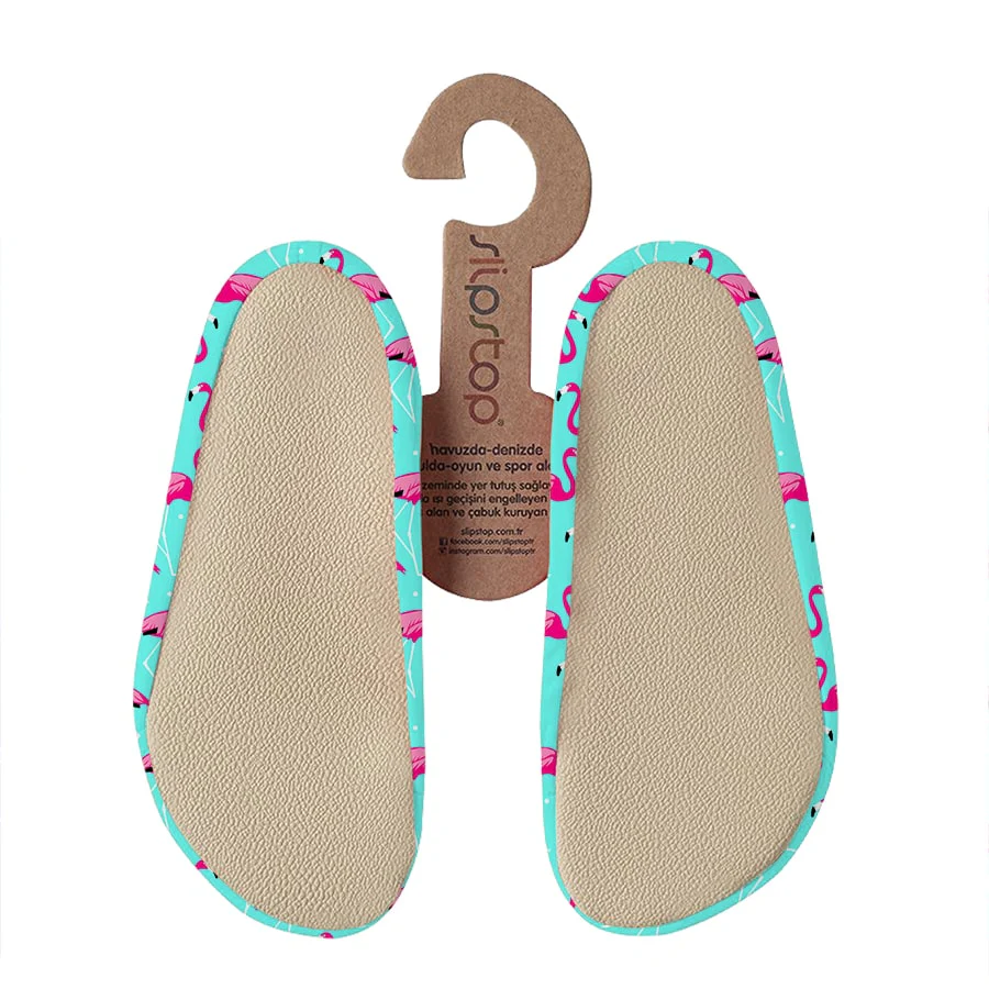 Slipstop Blush - zeegroen met roze flamingo's - Afbeelding 3