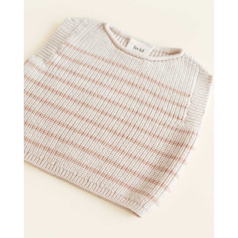 hvid Vest Harvey cream apricot stripe - Afbeelding 4