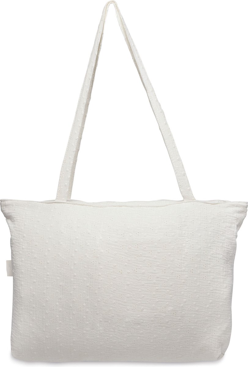 Jollein – Shopper (Embroidery – Ivory) – Katoen – Luiertas, Verzorgingstas – 45x34cm - Afbeelding 2