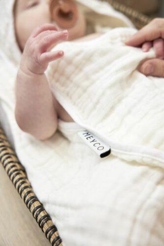 Meyco hydrofiele badcape pre washed 80×80 cm – uni offwhite - Afbeelding 3