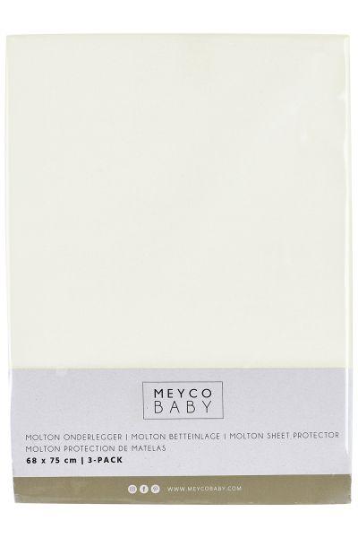 Meyco Flanellen molton onderlegger 68×75 cm – wit (3pack) - Afbeelding 3